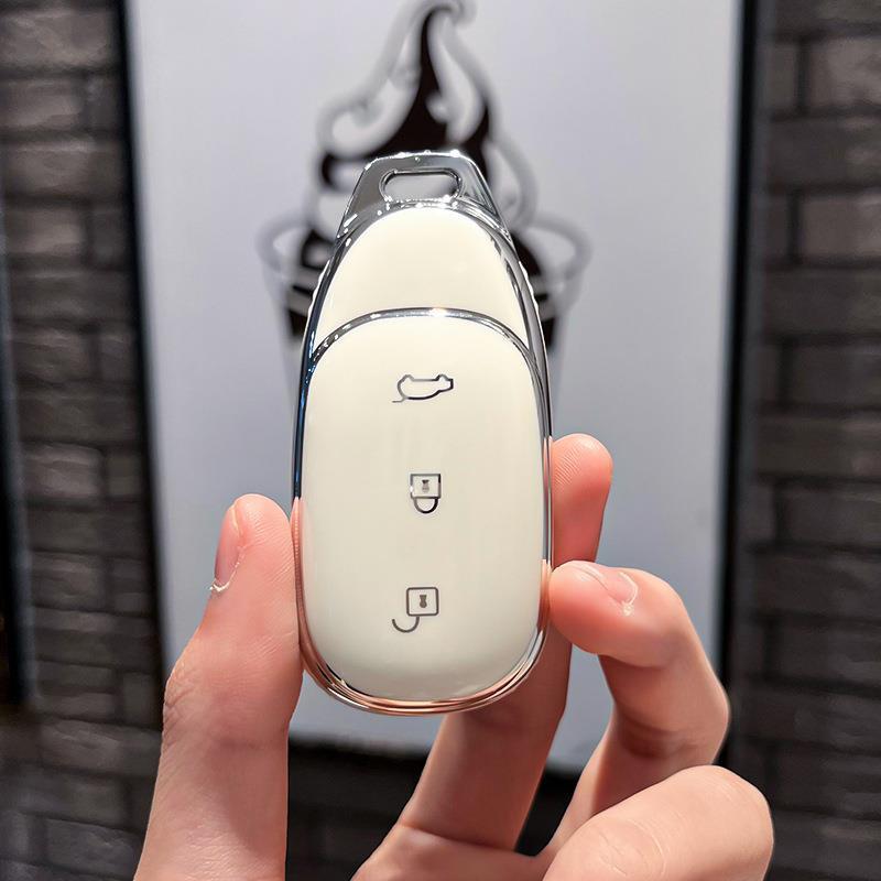Protective Key Fob Cover for Li Auto One (2019-2022), Unisex Remote Control Shell with Keyring