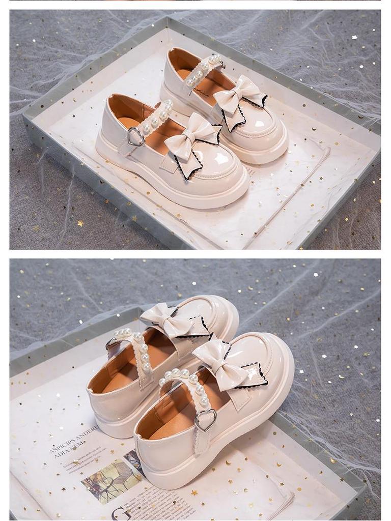 Girls' Black Patent Leather Princess Shoes - Spring/Summer 2025 British Style Performance Footwear