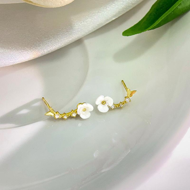 

Серьги-бабочки в виде лесных цветов для женщин, серьги в пасторальном стиле, темпераментные серьги в стиле феи