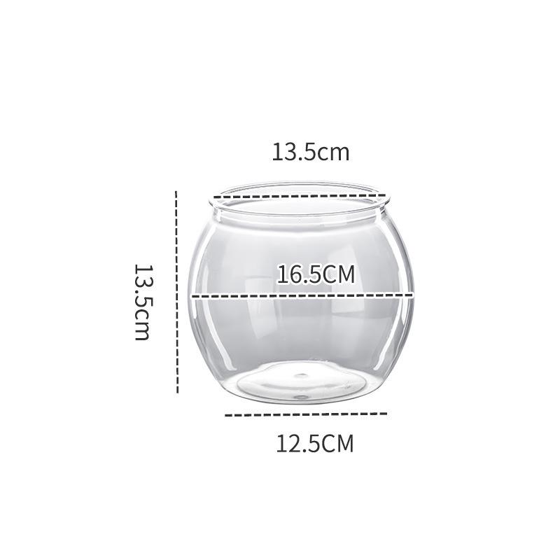 Durable Clear Plastic Goldfish Tank - Unbreakable, One-Piece Round Design for Living Rooms