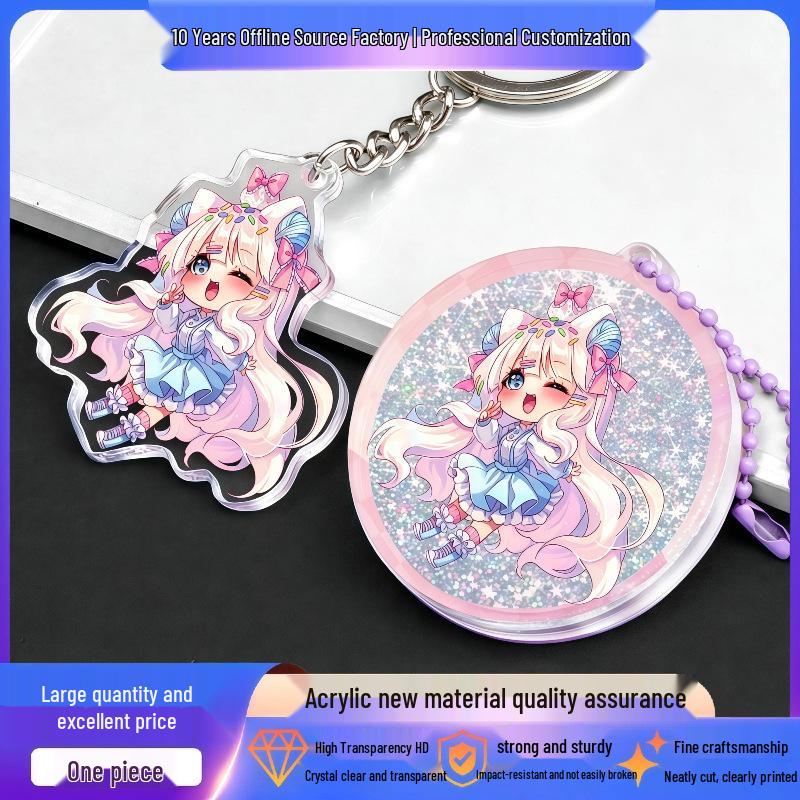 Custom Anime Star Cartoon Acrylic Keychain: Personalized DIY Photo Pendant for Couples