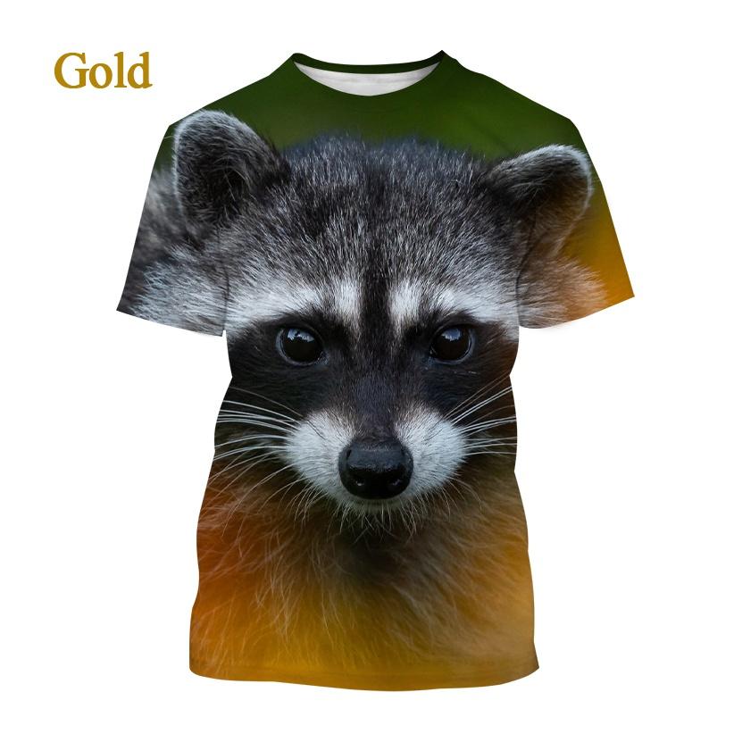 Newest Raccoon 3D T-shirt Fashion Funny Animal Printing Casual T-shirt Unisex Round Neck Hip-hop Harajuku T-shirt