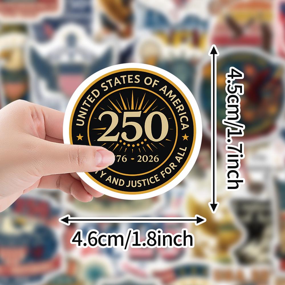 USA 250th Anniversary Waterproof Graffiti Stickers: 50-Pack for Water Bottles & Computers