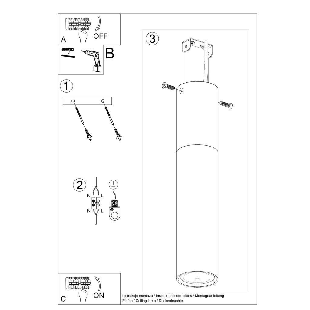 Plafon Pablo 1 Gu10 Naturalne Drewno  Wood Sollux Sl.0635