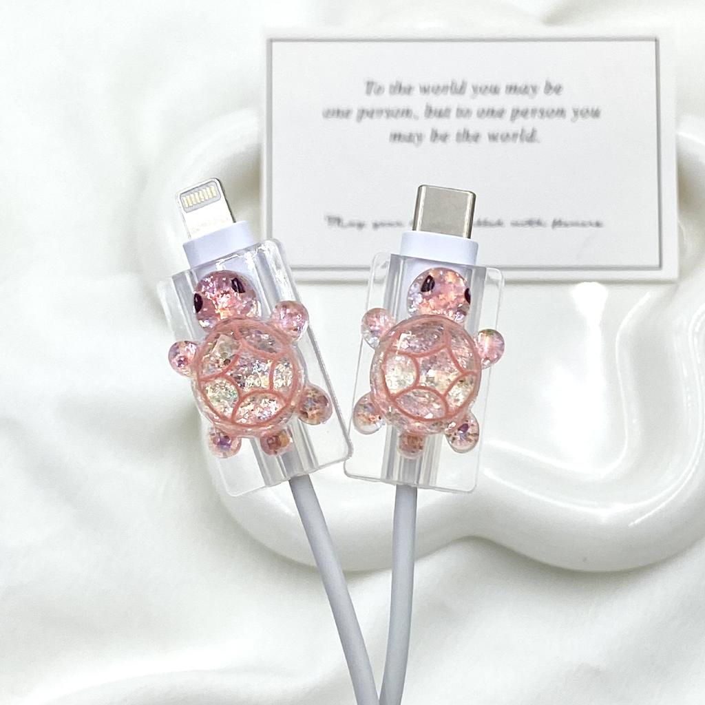 2Pcs Charger Cable Winder Protector White Bear Cartoon Saver Data Line Protective Case Earphone Cord Sleeve Cover Wire Organizer