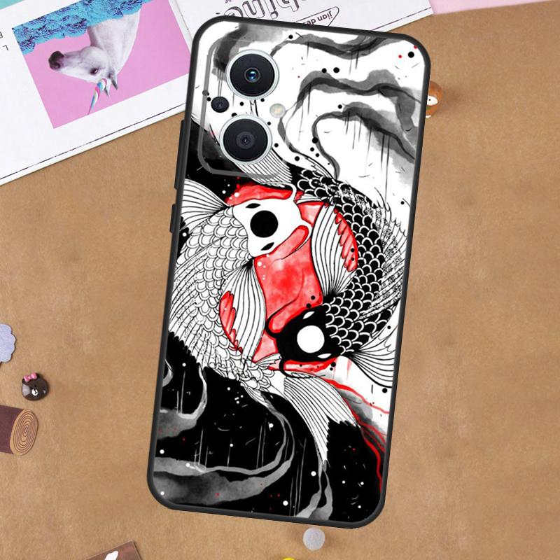 Koi Fish Yin Yang Case For OPPO Reno 4Z 5Z 8T 10 11 Pro 11F 5 6 7 8 Lite OPPO Find X5 X6 Pro X2 X3 Neo Cover