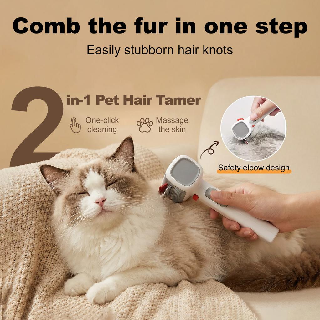 2 In 1 Pet Deshedding Brush Dog Cat Hair Remover Comb Grooming Tool Pet Shedding Cleaning Supplies