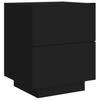 Nightstand with LED Lights Black Particleboard