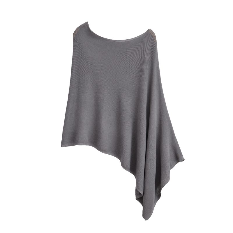 

Kaslead Fashion Wind Thin Needle Cape Style Tops Grey M