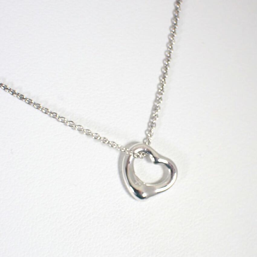 [Used] TIFFANY/Tiffany 925 Open Heart Pendant/Necklace/j88-2