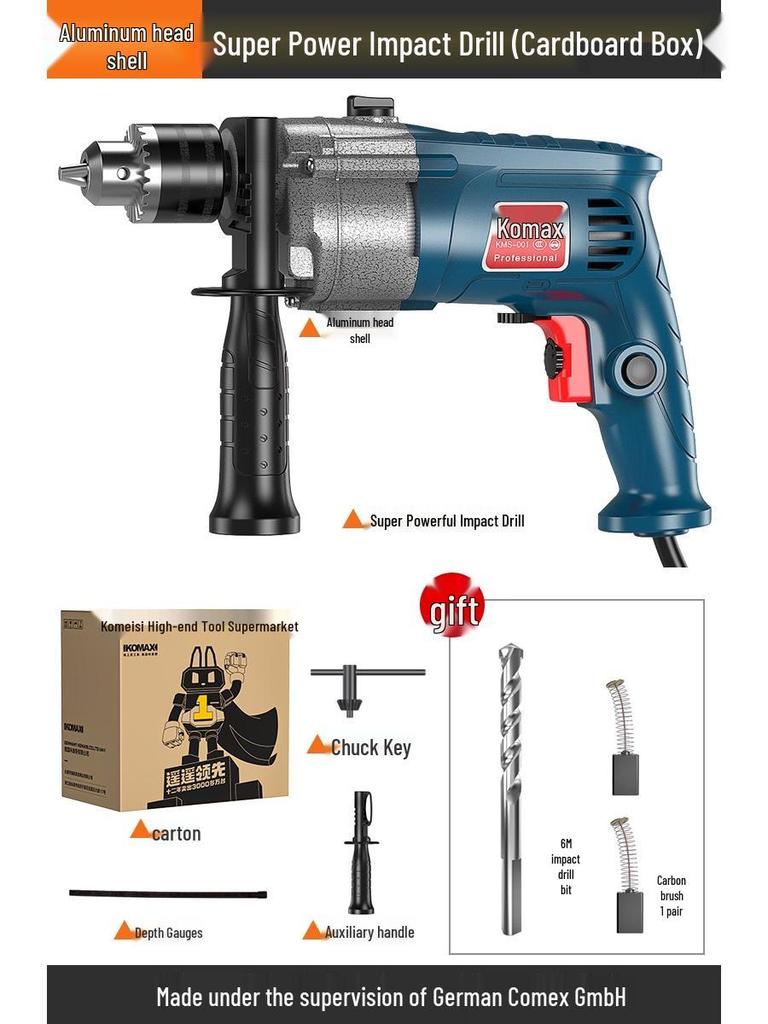 220V Multifunctional Electric Drill & Screwdriver Tool Set