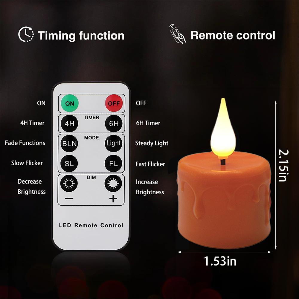 Wiederaufladbare LED-Kerze, flammenlose Kerzen mit Fernbedienung, LED-Licht, Halloween-Lampe, Weihnachten, Wohndekor, Nachtlicht