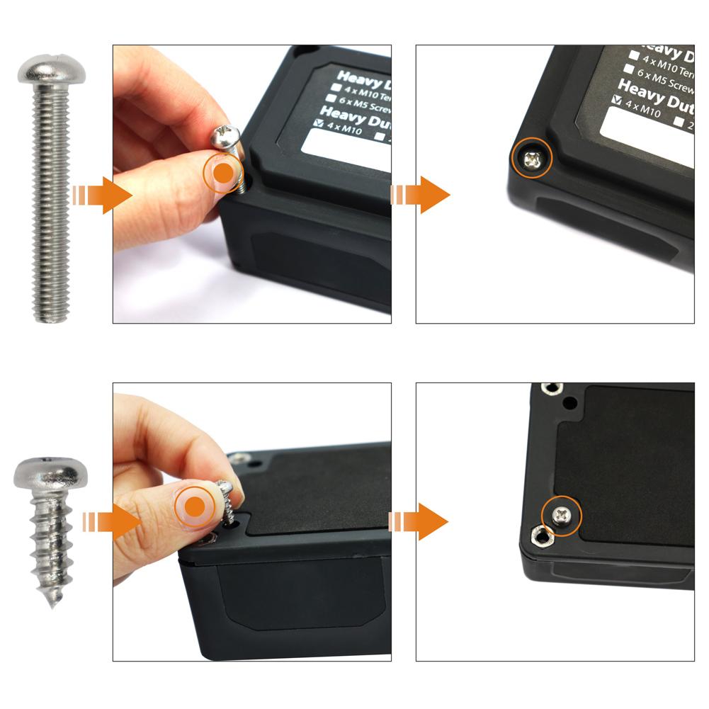 200A 48V Bus Bar Bus Bar Junction Block with 4X M8/M10 Terminal Studs Busbar Power Case Heavy Duty for Automotive Car Boat