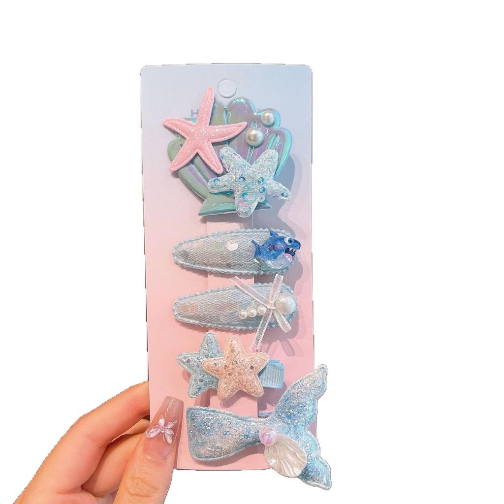 Ocean Shell Starfish Children'S Hairpin Girls Summer Vacation Bangs Clip Little Girl Cute Hair Accessories