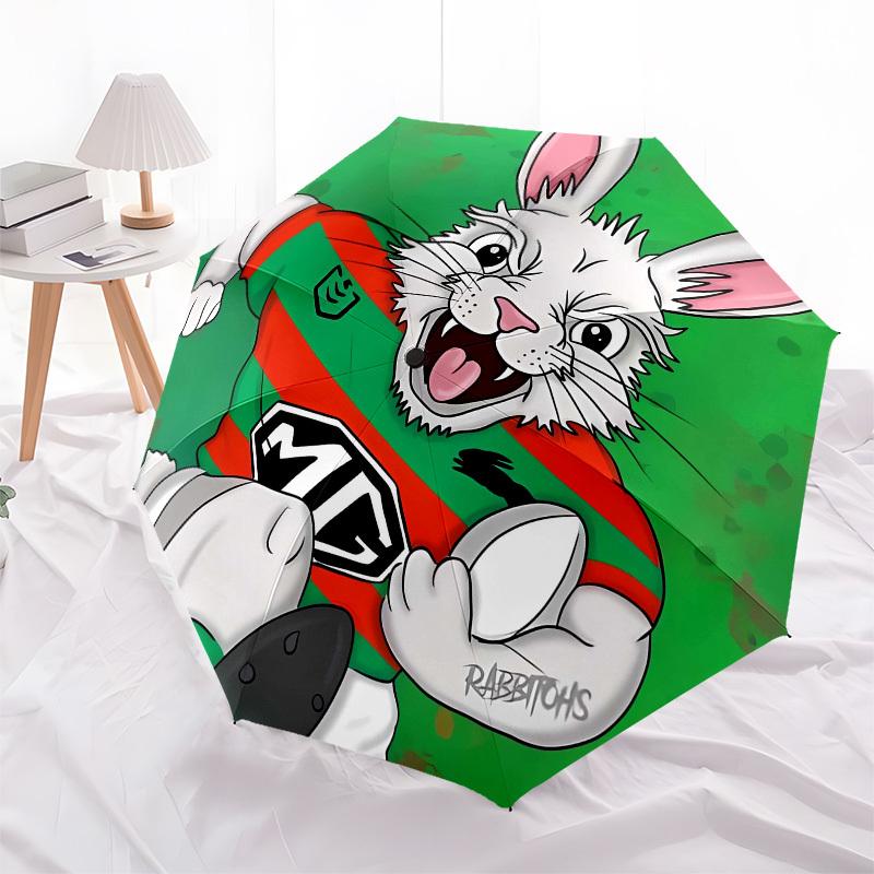 South Sydney Rabbitohs Automatic Opening and Closing, 8 Rib Structure Portable Umbrella, Suitable for Men and Women In All Seasons Perfect
