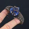 Sapphire Natural Gemstone Handmade Copper Wire Wrap Bangle Adjustable G7v41