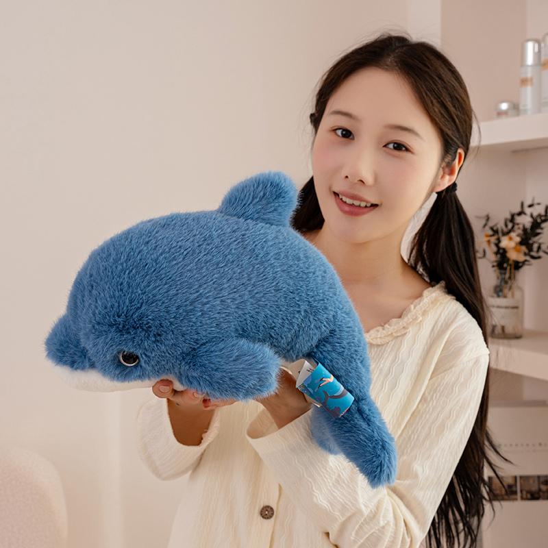 Peluche d'Animal Marin Orque Requin Lion de Mer Dauphin Adorable Compagnon de Sommeil Cadeau 35cm
