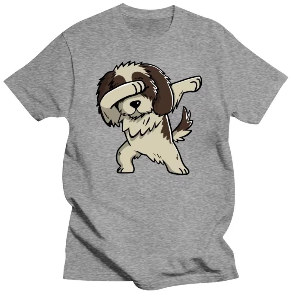 Dabbing Dog Shih Tzu T-Shirt T Shirt for Students Unique Tops Shirts Brand Custom Cotton