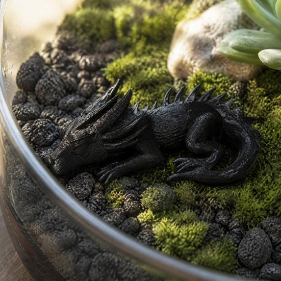 Geschenkinspirationen für Modell-Enthusiasten 3D-gedruckte Baby-Drachenfigur, Niedliche schlafende Statue, Kreative Geschenke für Fantasy-Fans Figur Ornament Heim-Büro