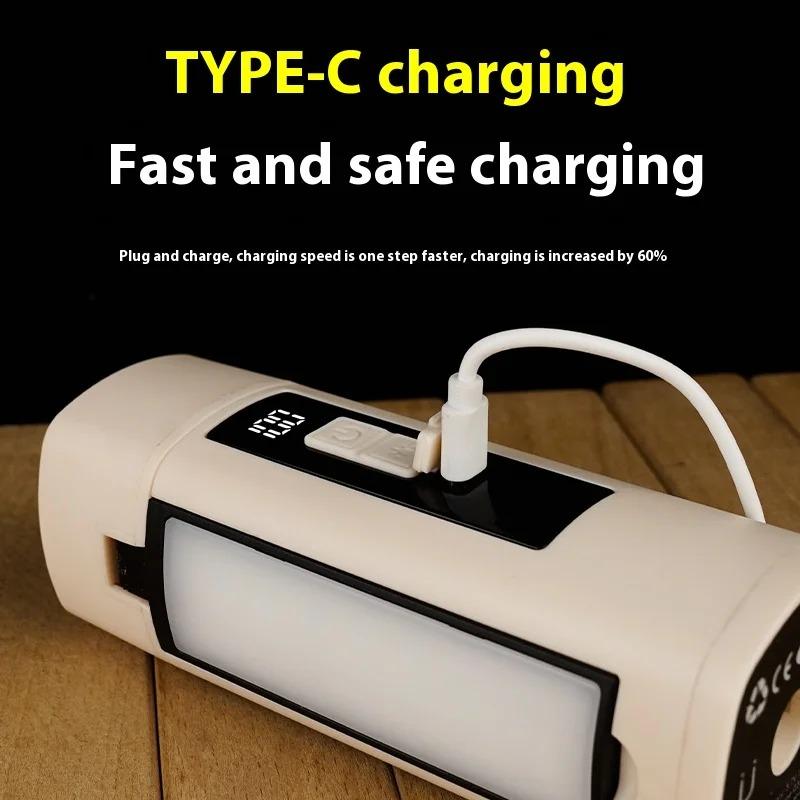 Folding Outdoor Camping Light Portable Rechargeable Hanging Tent Hanging Lantern with Battery Display Emergency Car Outdoor Lamp