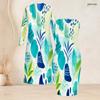 Women Plus Size Two Piece Set Long Sleeve Open Front Cardigan Sleeveless Abstract Printed Bodycon Dress
