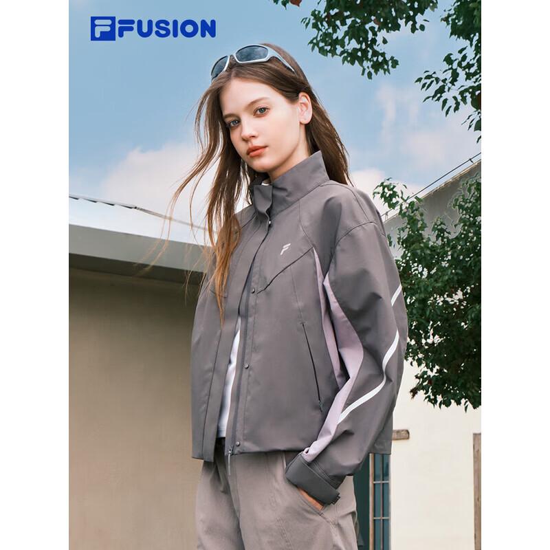 FILA FUSION Women s Colorblock Windproof Stand Collar Woven Jacket XL