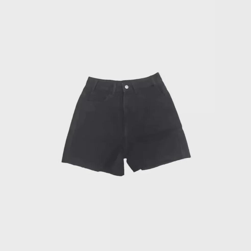 Women's Stylish Raw Edge Denim Shorts: Simple, Versatile Design for Popular European and US Markets