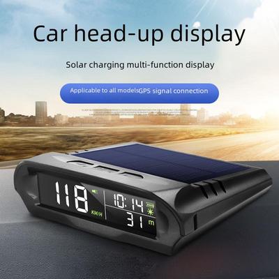 Solar-Powered Car HUD: GPS Speed, Time, Altitude Display