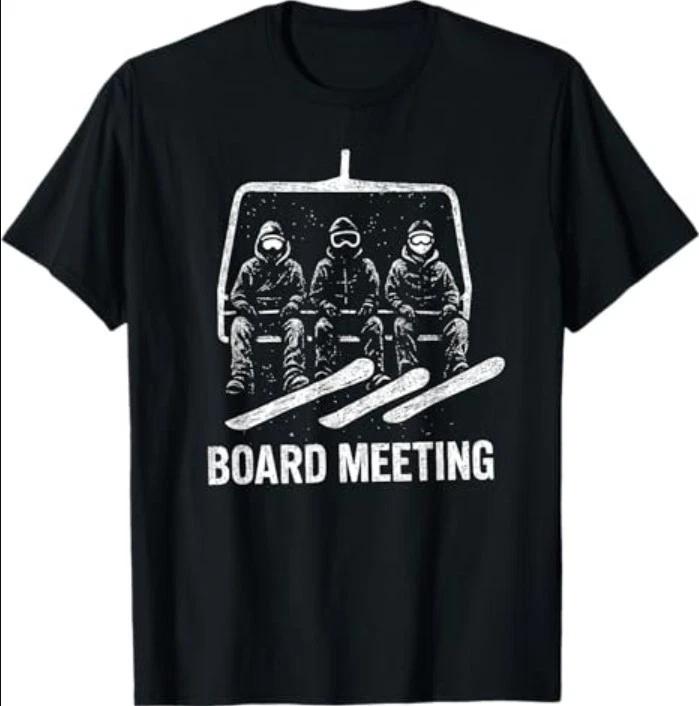 Snowboard Board Meeting Ski Lift Skier Winter Sports T-Shirt 3XL