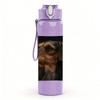 1PC Dog Lying On Dark Pillow 750ml Color Plastic Sports Water Bottle Leakproof Flip Straw Lid Suitable for Sports Office Home Use