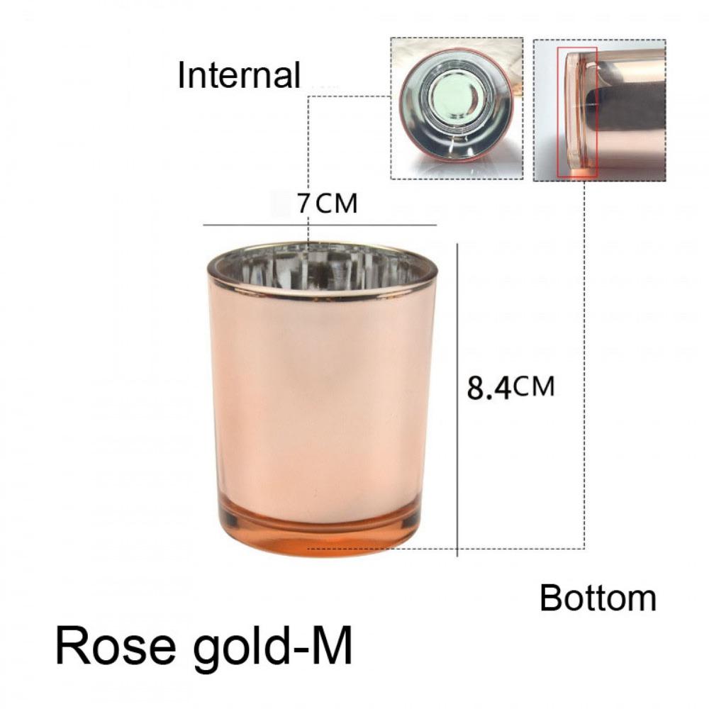 Creative Electroplated Glass Candle Cup Colorful Aroma Aromatherapy Cup Empty Glass Container Living Room Ornament