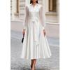 Women’s Long-Sleeved Mesh Dress  A-line Full-Skirted Long Dress – Formal Evening Gown