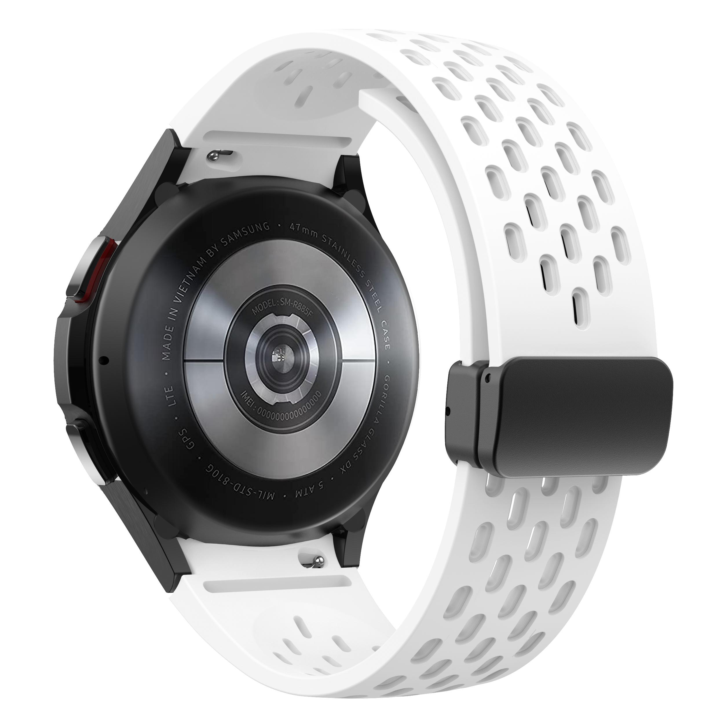 

Силиконовый ремешок для Samsung Galaxy Watch 6 Classic 43 мм 47 мм 5Pro 45 мм с магнитной пряжкой для Galaxy Watch 6 5 4 40 мм 44 мм 46 мм For Watch 6 Classic белый