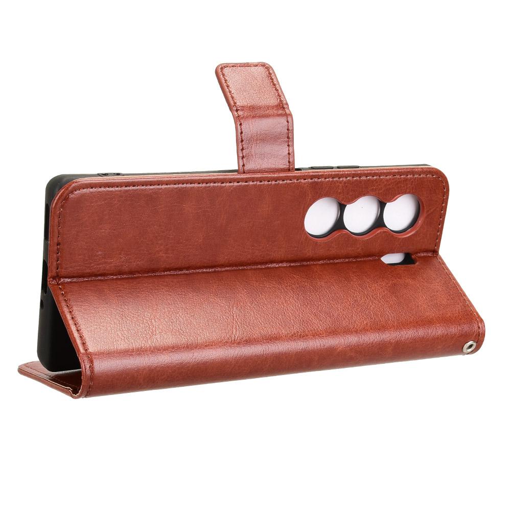 Für TECNO Camon 40 4G CM5 Hülle Crazy Horse Textur PU Leder Handy Brieftaschenhülle