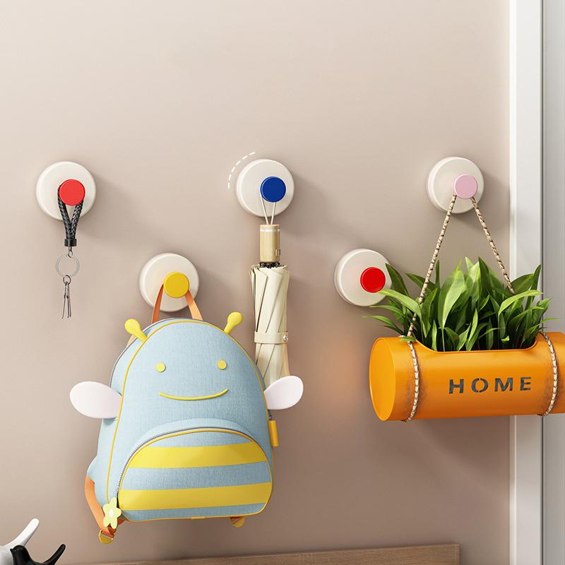 Reusable Abs Suction Cup Hook Punch-Free Wall Mounted Wall Hanger Accessories Vacuum Door Hooks Toilet