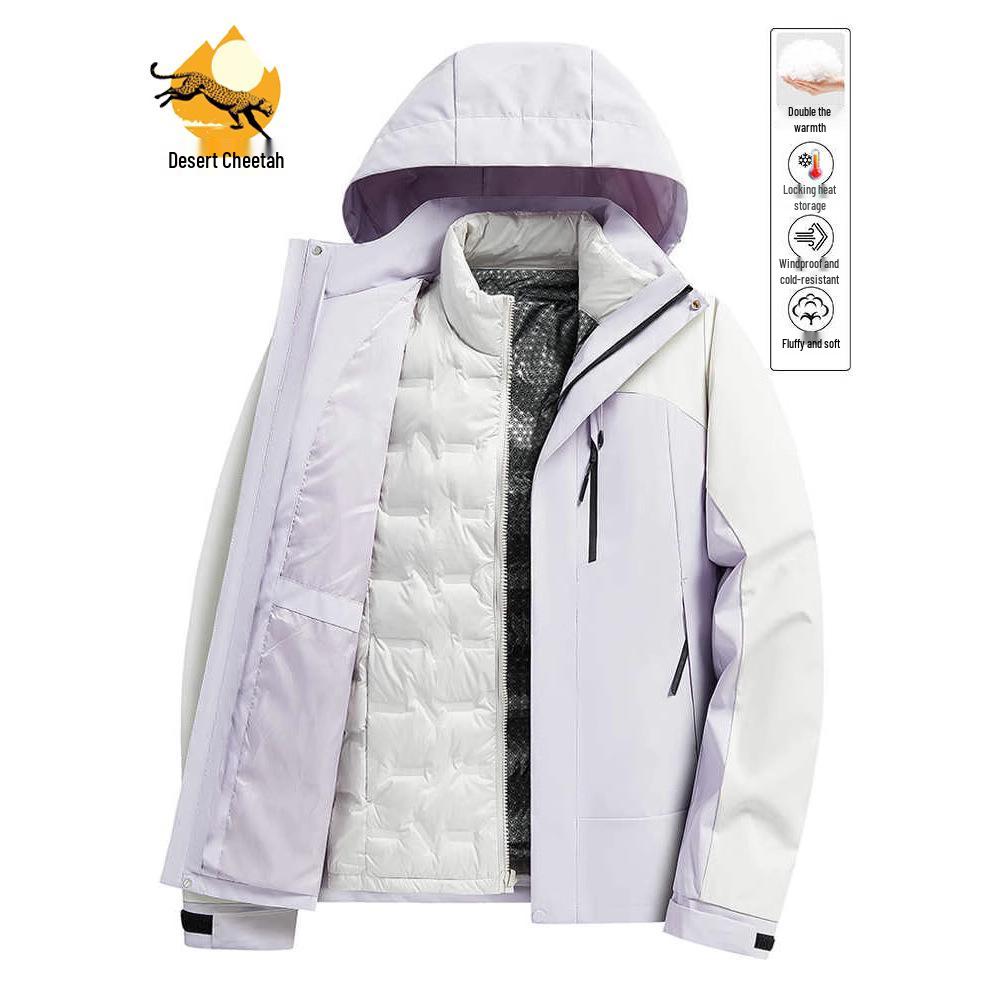 

HJCAMEL Women s Winter 3-in-1 Windproof Waterproof Down Parka L