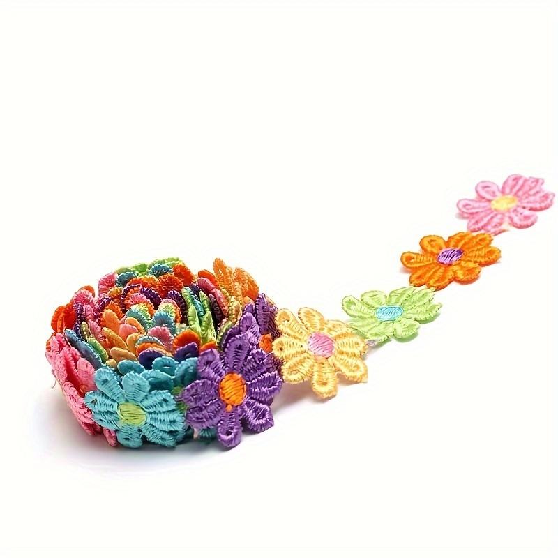 

Яркая полиэстеровая кружевная тесьма «Маргаритка» шириной 25 мм, красочная вязаная вышитая лента, идеально подходит для поделок своими руками, шитья, пэчворка и свадебных украшений