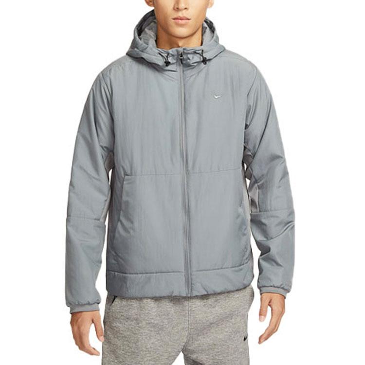 Nike Sınırsız Therma-FIT Düz Renk Günlük Koşu Sıcak Kapüşonlu Ceket Erkek Ceket Dumanlı Gri FB7545-084