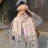 New British College Style Imitation Cashmere Plaid Tassel Scarf Women's Japanese and Korean Striped Lady Couple Scarf