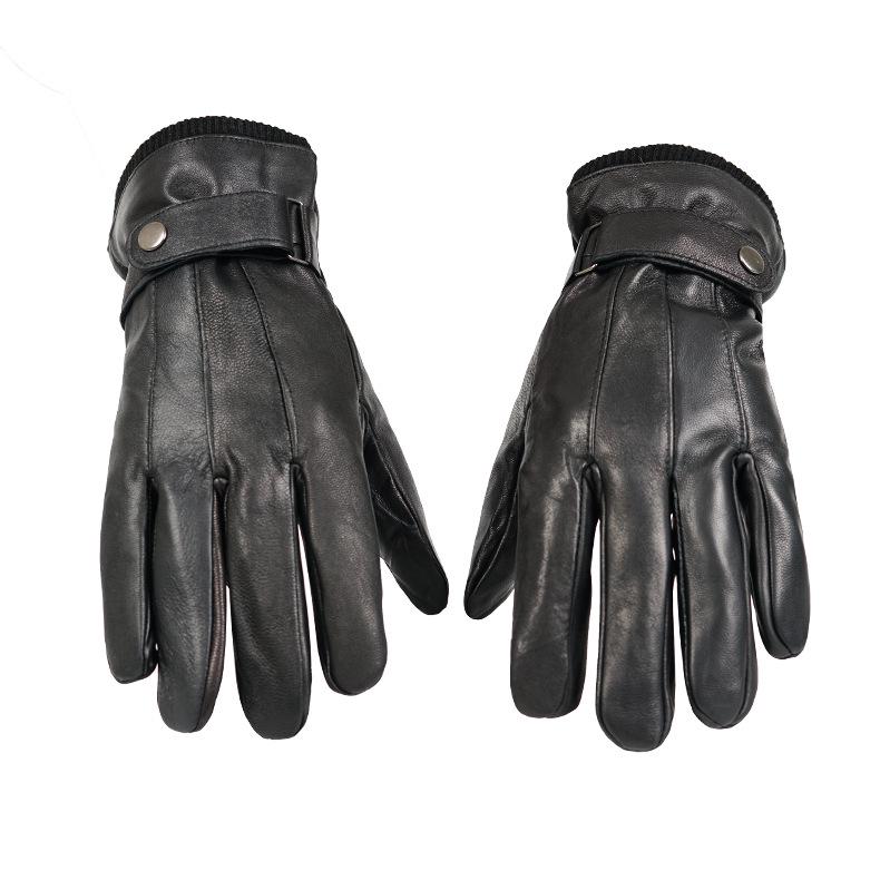 Unisex Genuine Leather Gloves for Winter, Motorcycle Riding, and Outdoor Activities