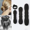 Multi Size Sponge Black Hair Styling Donut Bun Curler Maker Ring Magic Foam Donut Twist Tool Hair Clip 17.5cm and 22.5cm