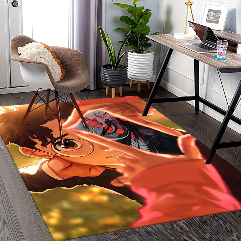 1pc Anime Cartoon Design Demon Slayer Tanjiro Kamado Chair Mat - Non-Slip Carpet for Office, Home Decor, Living Room, Bedroom, Game Room - Suitable fo