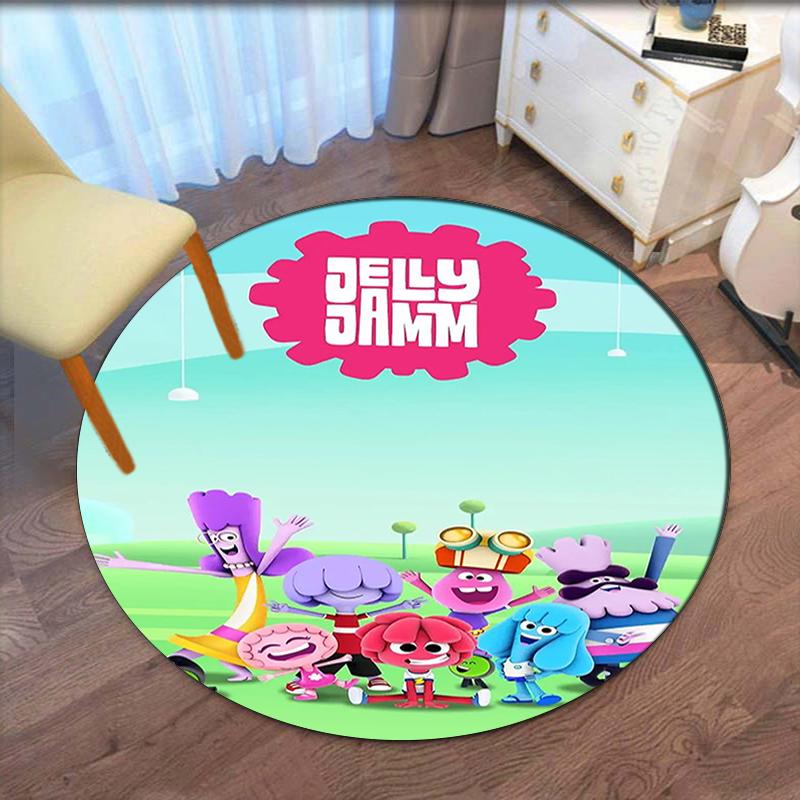 Jelly Jamm Printed Round Rug Carpet Chair Rug Area Rug Entryway Doormats,for Office Chair Living Room Bedroom Kitchen Room.