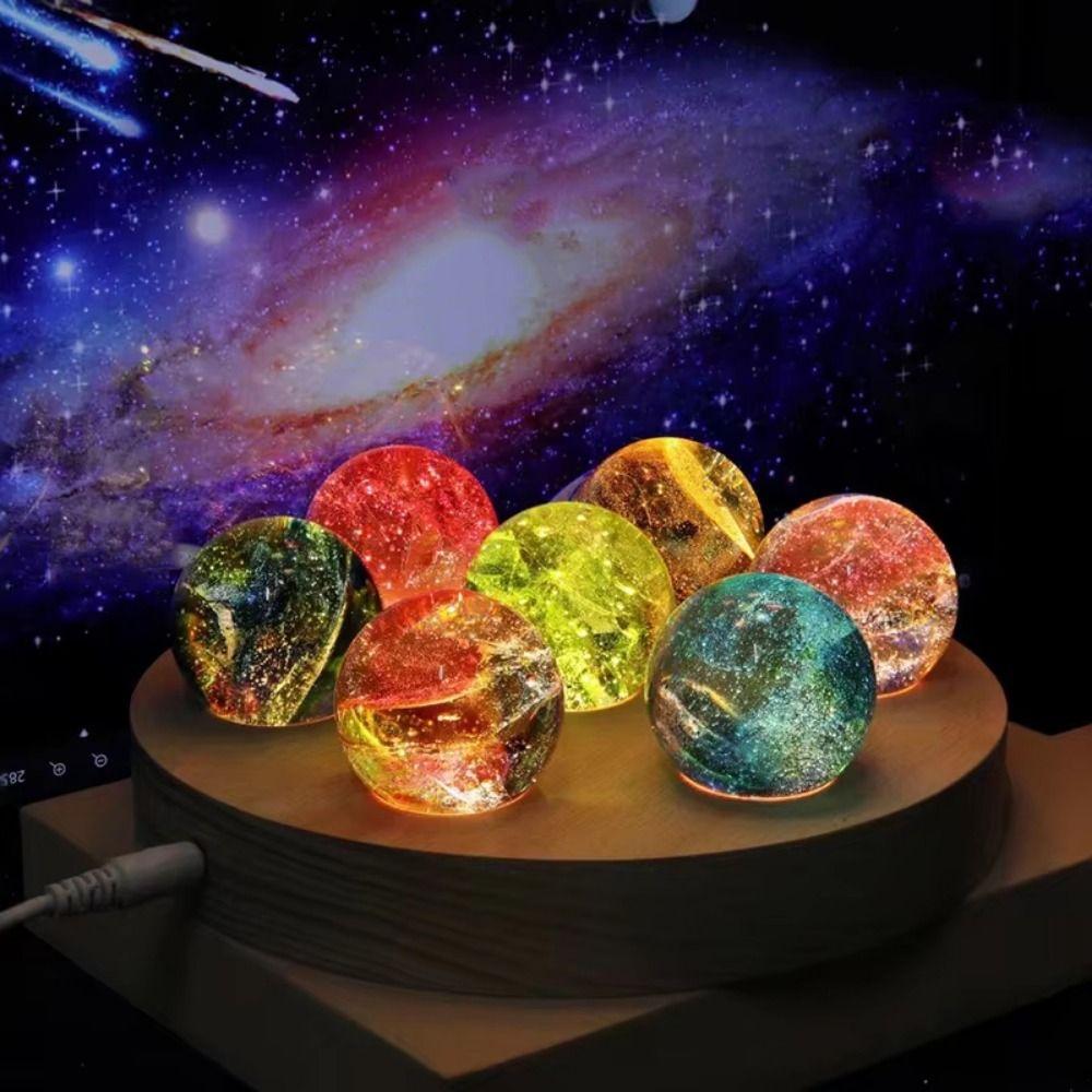 Detachable 7 Colorful Glass Ball Shiny Crystal Ball Night Lamp Home Decoration