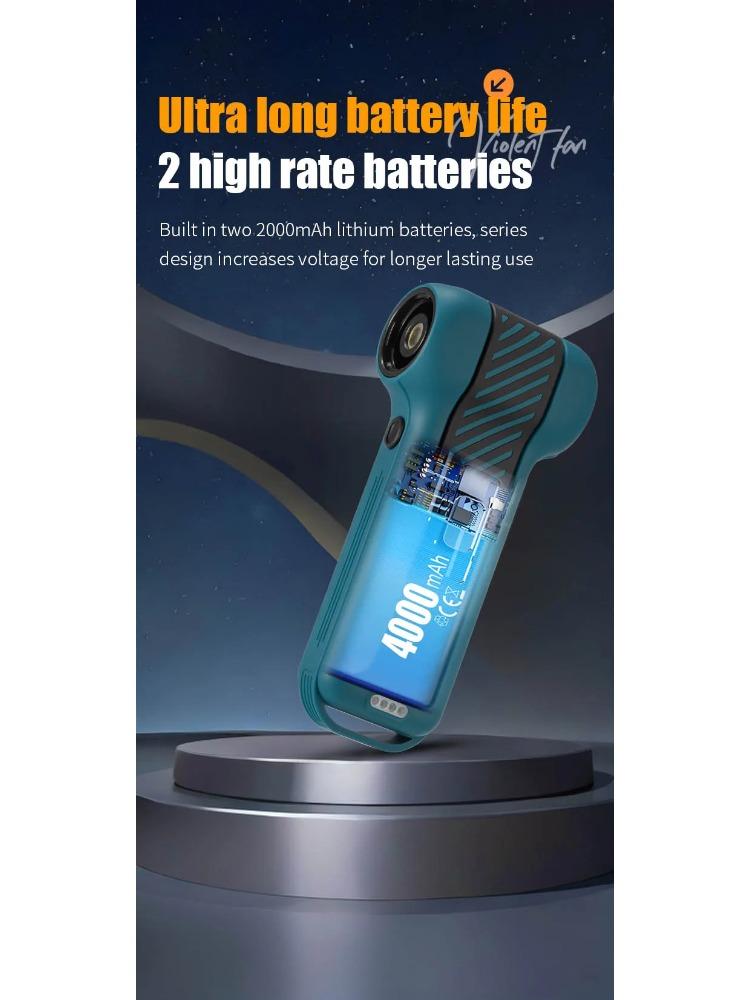 Mini Camping Outdoor Handheld Fan Blow And Suction Integrated Turbo Fan Violent Turbo Fan Portable for Camping And Hiking