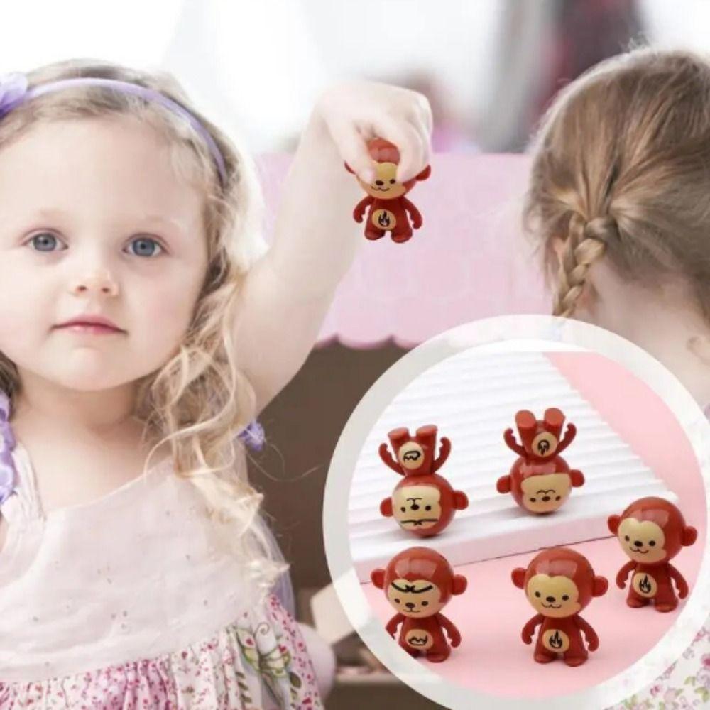 

10pcs Funny Monkey Tumbler Toy Educational Cartoon Tumbler Toy Inverted Doll Ornament Children Gift 10pcs