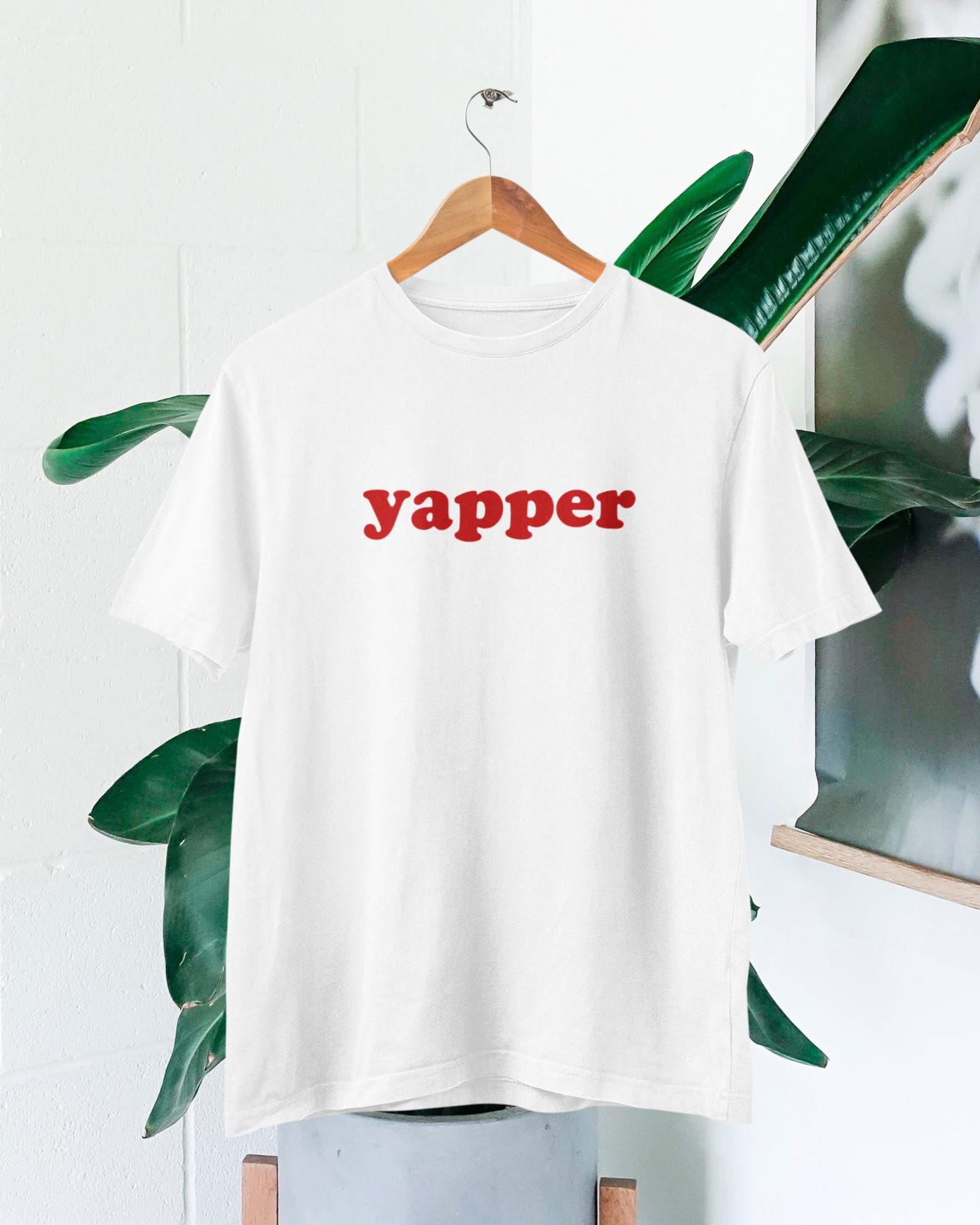 YAPPER Graphic T-Shirt - Trendy White Tee for Talkative Friends S