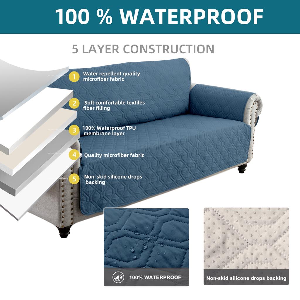1/2/3/4 Seater  Elastic Strap Sofa Covers Waterproof Sofa Slipcovers  Non Slip Cover for Kids Pets Washable Sofa Protector