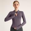 Hohe Elastische Stehkragen Schlanke Fitness Kleidung Schlanke Yoga Top Sport Mantel Yoga Kleidung
