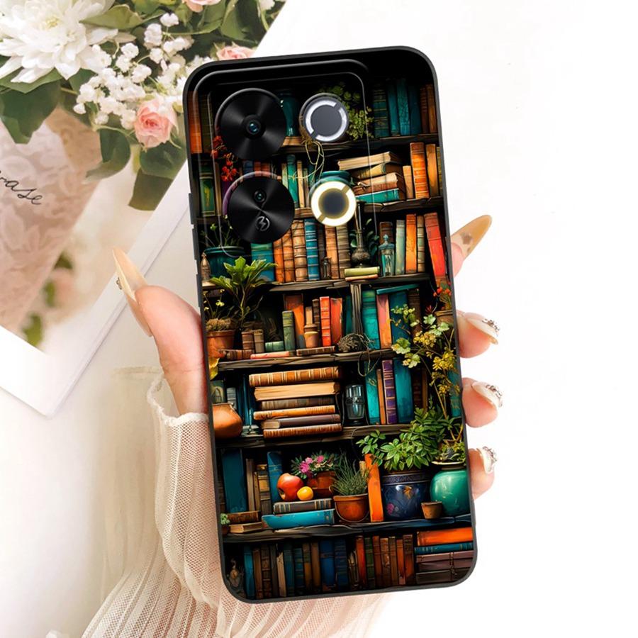 For Itel P65 4G Phone Case Cute Rabbit Painted Liquid Soft Silicone Bumber Shell For Itel P 65 4G Capa P671L Back Cover